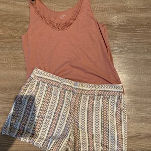 LOFT Mauve Small Tank Casual Cotton